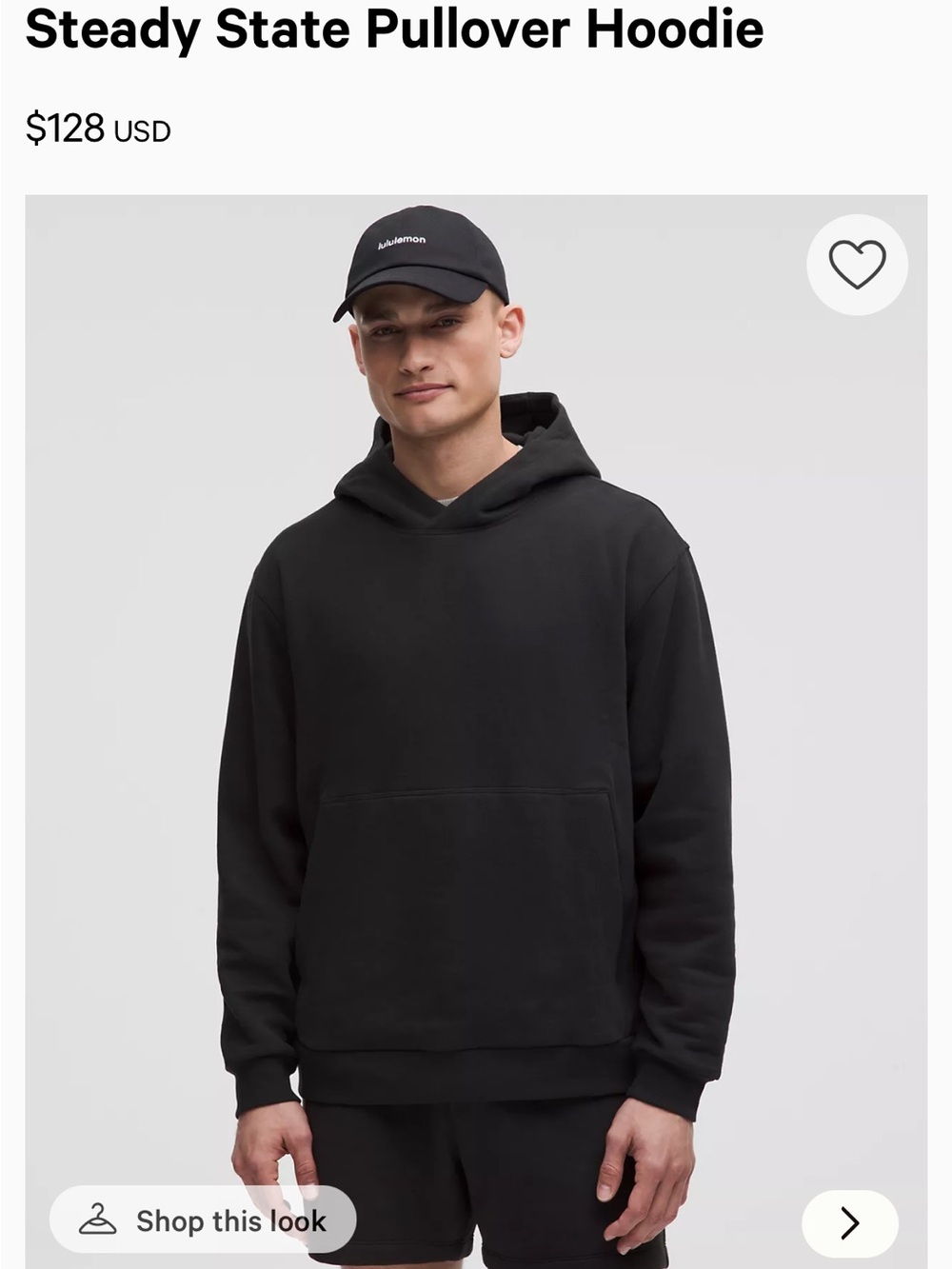 lululemon athletica Black Steady State Pullover Hoodie